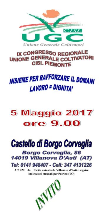 UGC Piemonte congresso invito locandina