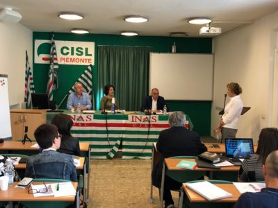 Il Comitato Regionale Inas Piemonte con il presidente nazionale Gigi Petteni