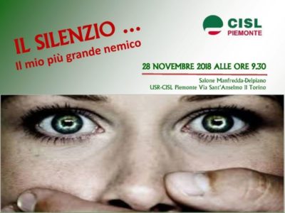 Molestie e violenza nei luoghi di lavoro: mercoledì 28 il focus della Cisl Piemonte