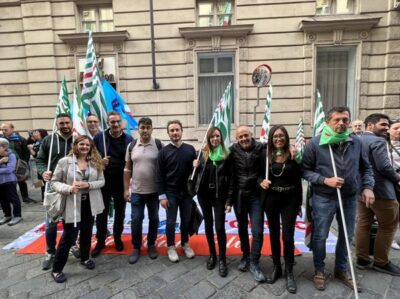 Presidio di Cgil Cisl Uil Torino e Piemonte contro Ddlr “Allontanamento Zero”